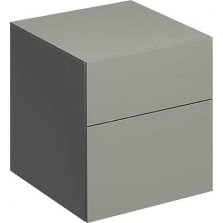 Meuble latéral bas Geberit Xeno²avec deux tiroirs: Largeur 45cm, Hauteur 51cm, Profondeur 46.2cm, Greige / Laqué mat
