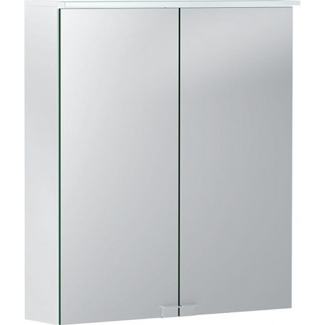 Armoire de toilette basique avec éclairage. deux portes. 60x67.5x14cm