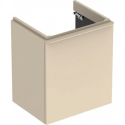 Meuble bas Geberit Smyle Square pour lavabo,avec une porte: Largeur 53.6cm, Hauteur 61.7cm, Profondeur 43.3cm, sable gris/laqué très brillant, sable gris / thermopoudré mat, Largeur de lavabo:55cm, Charnières à droite 