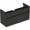 Meuble bas Geberit Smyle Square pour lavabo,avec deux tiroirs: Largeur 118.4cm, Hauteur 61.7cm, Profondeur 47cm, gris velouté / laqué mat, gris velouté / thermopoudré mat