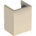 Meuble bas Geberit Smyle Square pour lave-mains,avec une porte: Largeur 49.2cm, Hauteur 61.7cm, Profondeur 40.6cm, sable gris/laqué très brillant, sable gris / thermopoudré mat, Largeur de lavabo:50cm, Charnières à gauche 