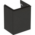 Meuble bas Geberit Smyle Square pour lave-mains,avec une porte: Largeur 49.2cm, Hauteur 61.7cm, Profondeur 40.6cm, gris velouté / laqué mat, gris velouté / thermopoudré mat, Largeur de lavabo:50cm, Charnières à gauche 