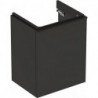Meuble bas Geberit Smyle Square pour lave-mains,avec une porte: Largeur 49.2cm, Hauteur 61.7cm, Profondeur 40.6cm, gris velouté / laqué mat, gris velouté / thermopoudré mat, Largeur de lavabo:50cm, Charnières à gauche 