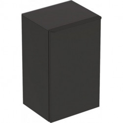 Meuble latéral bas Geberit Smyle Squareavec une porte: Largeur 36cm, Hauteur 60cm, Profondeur 32.6cm, gris velouté / laqué mat, gris velouté / thermopoudré mat, Charnières à gauche 