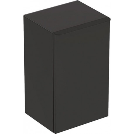 Meuble latéral bas Geberit Smyle Squareavec une porte: Largeur 36cm, Hauteur 60cm, Profondeur 32.6cm, gris velouté / laqué mat, gris velouté / thermopoudré mat, Charnières à gauche 