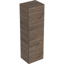 Colonne mi-haute Geberit Smyle Squareavec une porte: Largeur 36cm, Hauteur 118cm, Profondeur 29.9cm, Noyer Carya / Mélamine structuré bois