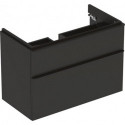 Meuble bas Geberit Smyle Square pour lavabo,avec deux tiroirs: Largeur 88.4cm, Hauteur 61.7cm, Profondeur 47cm, gris velouté / laqué mat, gris velouté / thermopoudré mat
