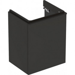 Meuble bas Geberit Smyle Square pour lave-mains,avec une porte: Largeur 49.2cm, Hauteur 61.7cm, Profondeur 40.6cm, gris velouté / laqué mat, gris velouté / thermopoudré mat, Largeur de lavabo:50cm, Charnières à droite 