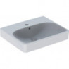 Lave-mains Geberit Smyle Square, Blanc, 50x16x41cm, troude robinetterie au centre