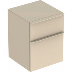 Meuble latéral bas Geberit Smyle Squareavec deux tiroirs: Largeur 45cm, Hauteur 60cm, Profondeur 47cm, sable gris/laqué très brillant, sable gris / thermopoudré mat