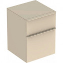 Meuble latéral bas Geberit Smyle Squareavec deux tiroirs: Largeur 45cm, Hauteur 60cm, Profondeur 47cm, sable gris/laqué très brillant, sable gris / thermopoudré mat