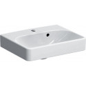 Lave-mains Geberit Smyle Square avec trop-plein asymétrique, Blanc, 45x16x36cm, trou de robinetterie au centre