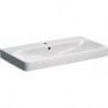 Lavabo Geberit Smyle Square, 90x48cm, troude robinetterie au centre, Blanc