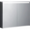 Armoire de toilette Geberit Optionavec éclairage et deux portes: Largeur 90cm, Hauteur 70cm, Profondeur 15cm, , miroir extérieur, miroirs intérieur et extérieur