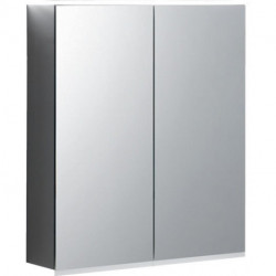 Armoire de toilette Geberit Option Plusavec éclairage et deux portes: Largeur 60cm, Hauteur 70cm, Profondeur 17.2cm, , miroir extérieur, miroirs intérieur et extérieur