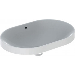 Lavabo à encastrer VariForm elliptique 600x400mm sans trou de robinetterieavec trop plein blanc