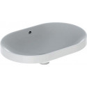 Lavabo à encastrer VariForm elliptique 600x400mm sans trou de robinetterieavec trop plein blanc