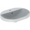 Lavabo à encastrer VariForm elliptique 600x450mm avec trou pour robinetavec trop plein blanc