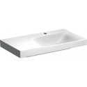 Lavabo Geberit Xeno²avec plage de dépose, 90x48cm, troude robinetterie au centre, sans trop-plein, plage de dépose à gauche, Blanc, KeraTect