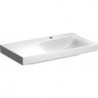 Lavabo Geberit Xeno²avec plage de dépose, 90x48cm, troude robinetterie au centre, sans trop-plein, plage de dépose à gauche, Blanc, KeraTect