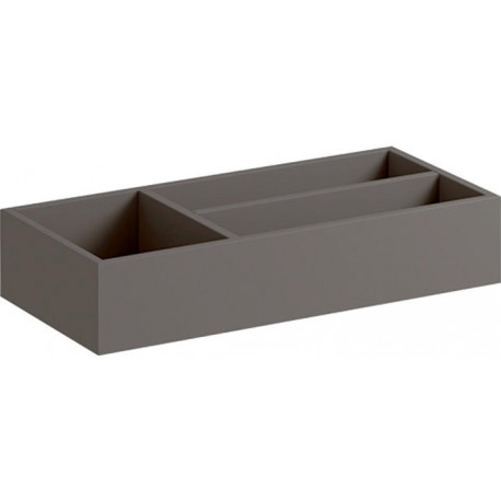 Casier de rangement Geberit Xeno², agencement en T: B:32.3cm, H:6.2cm, T:15cm, Gris scultura / Mélamine structuré bois