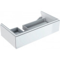 Meuble bas pour lavabo Geberit Xeno²avec plage de dépose,avec un tiroir: Largeur 88cm, Hauteur 22cm, Profondeur 46.2cm, Blanc / Laqué ultra-brillant, Largeur de lavabo:90cm