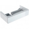 Meuble bas pour lavabo Geberit Xeno²avec plage de dépose,avec un tiroir: Largeur 88cm, Hauteur 22cm, Profondeur 46.2cm, Blanc / Laqué ultra-brillant, Largeur de lavabo:90cm