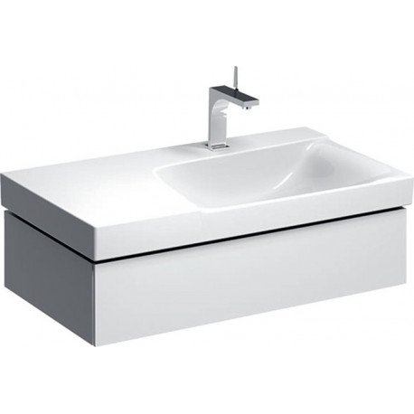 Meuble bas pour lavabo Geberit Xeno²avec plage de dépose,avec un tiroir: Largeur 88cm, Hauteur 22cm, Profondeur 46.2cm, Blanc / Laqué ultra-brillant, Largeur de lavabo:90cm