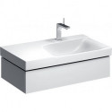 Meuble bas pour lavabo Geberit Xeno²avec plage de dépose,avec un tiroir: Largeur 88cm, Hauteur 22cm, Profondeur 46.2cm, Blanc / Laqué ultra-brillant, Largeur de lavabo:90cm