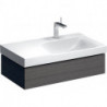 Meuble bas pour lavabo Geberit Xeno²avec plage de dépose,avec un tiroir: Largeur 88cm, Hauteur 22cm, Profondeur 46.2cm, Gris scultura / Mélamine structuré bois, Largeur de lavabo:90cm