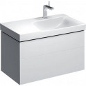 Meuble bas pour lavabo Geberit Xeno²avec plage de dépose,avec deux tiroirs: Largeur 88cm, Hauteur 53cm, Profondeur 46.2cm, Blanc / Laqué ultra-brillant, Largeur de lavabo:90cm