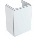 Meuble bas pour lave-mains Geberit Xeno²,avec une porte: Largeur 38cm, Hauteur 52.5cm, Profondeur 26.5cm, Blanc / Laqué ultra-brillant