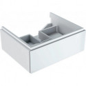 Meuble bas pour lavabo Geberit Xeno²,avec un tiroir: Largeur 58cm, Hauteur 22cm, Profondeur 46.2cm, Blanc / Laqué ultra-brillant