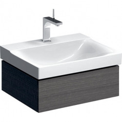 Meuble bas pour lavabo Geberit Xeno²,avec un tiroir: Largeur 58cm, Hauteur 22cm, Profondeur 46.2cm, Gris scultura / Mélamine structuré bois