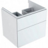 Meuble bas pour lavabo Geberit Xeno²,avec deux tiroirs: Largeur 58cm, Hauteur 53cm, Profondeur 46.2cm, Blanc / Laqué ultra-brillant