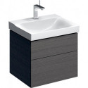 Meuble bas pour lavabo Geberit Xeno²,avec deux tiroirs: Largeur 58cm, Hauteur 53cm, Profondeur 46.2cm, Gris scultura / Mélamine structuré bois