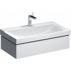 Meuble bas pour lavabo Geberit Xeno²,avec un tiroir: Largeur 88cm, Hauteur 22cm, Profondeur 46.2cm, Blanc / Laqué ultra-brillant