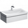 Meuble bas pour lavabo Geberit Xeno²,avec un tiroir: Largeur 88cm, Hauteur 22cm, Profondeur 46.2cm, Blanc / Laqué ultra-brillant