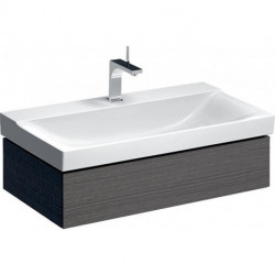 Meuble bas pour lavabo Geberit Xeno²,avec un tiroir: Largeur 88cm, Hauteur 22cm, Profondeur 46.2cm, Gris scultura / Mélamine structuré bois