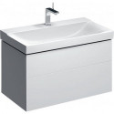 Meuble bas pour lavabo Geberit Xeno²,avec deux tiroirs: Largeur 88cm, Hauteur 53cm, Profondeur 46.2cm, Blanc / Laqué ultra-brillant