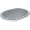 Lavabo sous plan VariForm elliptique, 550x400mm sans trou de robinetterieavec trop plein we