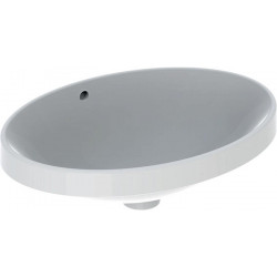 Lavabo à encastrer VariForm oval 550x400mm sans trou de robinetterieavec trop plein blanc