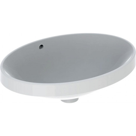 Lavabo à encastrer VariForm oval 550x400mm sans trou de robinetterieavec trop plein blanc