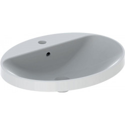 Lavabo à encastrer VariForm oval 600x480mm avec trou pour robinetavec trop plein blanc