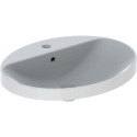 Lavabo à encastrer VariForm oval 600x480mm avec trou pour robinetavec trop plein blanc