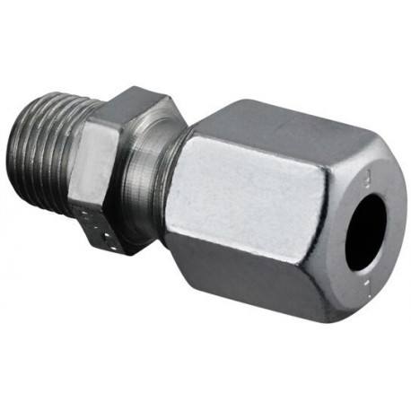 RACCORD DROIT ACIER, BAGUE LAITON, 3/8 x6 mm