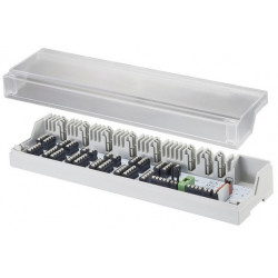 BORNIER 10 ZONES POUR THERMOSTATS AMBIANCE ET MOTEURS 24V