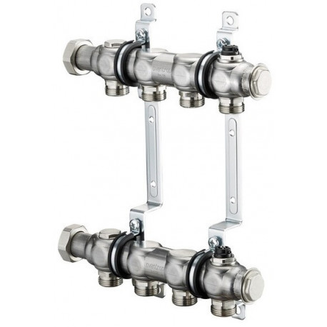 Distributeur Inox Multidis SH pour raccordement radiateur, G 3/4Z AG 2 cercles OVENTROP