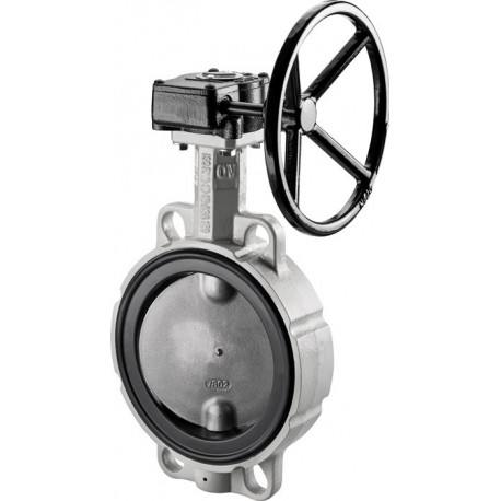 VANNE PAP. A OREILLES LISSE, VOLANT, DN125, PN16, JOINT EPDM