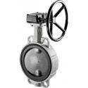 VANNE PAP. A OREILLES LISSE, VOLANT, DN125, PN16, JOINT EPDM